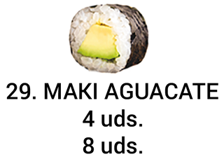 25. Maki De Aguacate (4 Uds.)