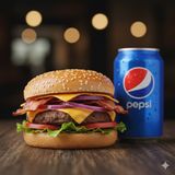 Barrel burger + Pepsi 0.25