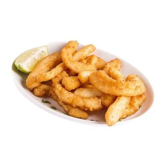 Frito de tiras de calamar