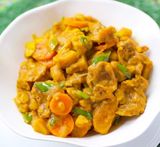 Plantain porridge with veggies and and Titus fish 