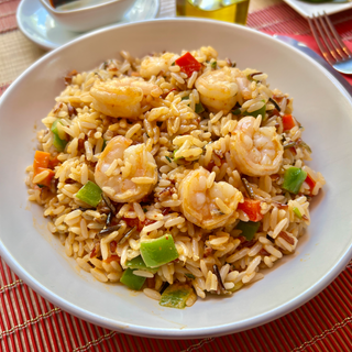 Arroz al Curry Rojo de Langostinos Enteros