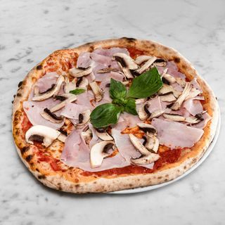 Pizza rossa - prosciutto cotto e funghi champignon