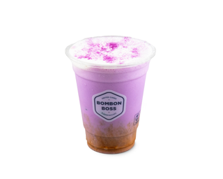Iced coffee latte Ube & berries