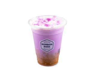 Iced coffee latte Ube & berries