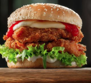 Hamburguesa de pollo crujiente