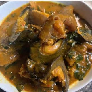 Ogbono soup with snail