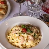 A la crème, crevettes et calamars