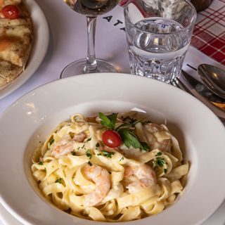 A la crème, crevettes et calamars