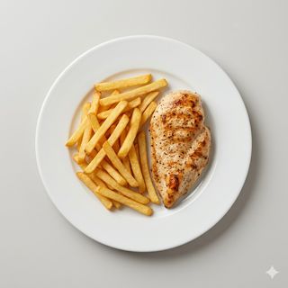 Patatas Fritas Con Filete De Pollo