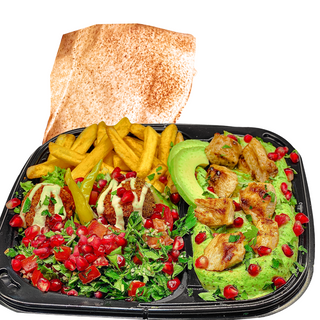 Hummus avocado sish taouk pui