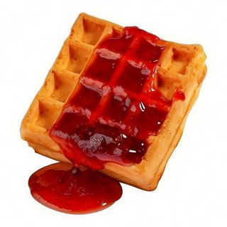 Gofre con sirope de fresa