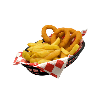 Patate e anelli di cipolla