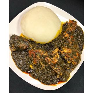 Afang Soup + Meat + Swallow