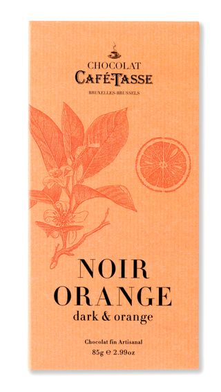 Café-Tasse белгийски шоколад - черен с портокал (85г)
