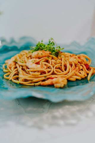 Spaghetti c/ Camarão ao Alho Estilo The New