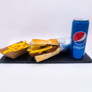 panino falafil+patatine+pepsi