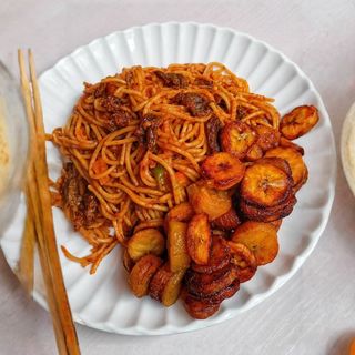 Spaghetti With Beef & Plantain
