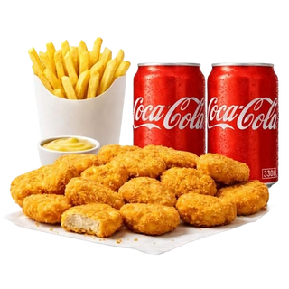 Nuggets de Frango 20 Unidades + 2 Coca-Cola + 1 Batata Frita