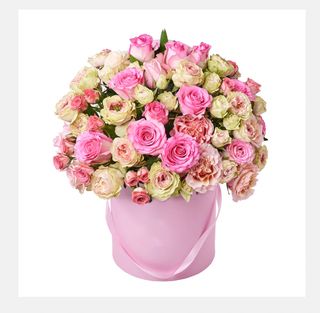 ჯუჯა ვარდების კომპოზიცია ყუთში (Small size)