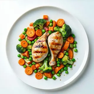 51. Pollo con verdure miste