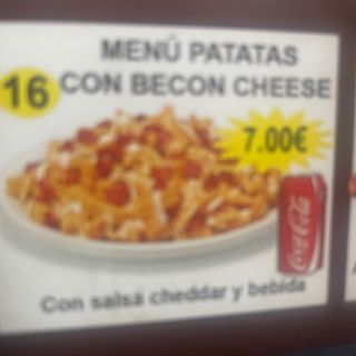 Menu patatas cheese bacon