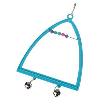 FLAMINGO Igračka za ptice Ljuljaška trougao sa računaljkom i zvoncem 10x13cm (KOD FLA100288)