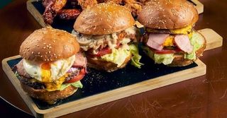 The Loaded Trio Breakfast burgers (3 burgers)+free pair of chicken sausages