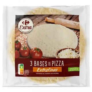 Bases de Pizza Artesanas Extrafinas Carrefour 3x125 Gr.