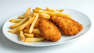 2x Snitel de porc pane cu cartofi prajiti