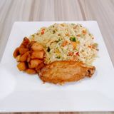 Fried Rice + Turkey + Plantain