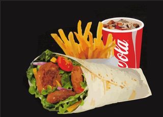 Menu piadina falafel