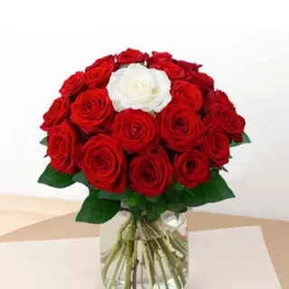 12 red flowers