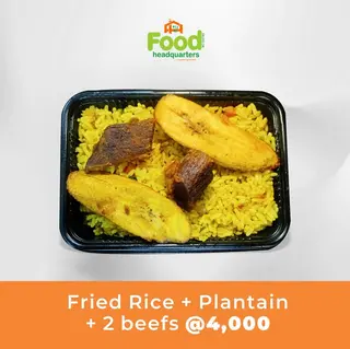 Fried Rice + Plantain + 2 beefs
