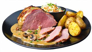 Duszona pieczeń z wieprza z warzywami