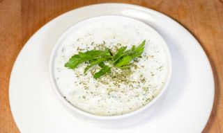 Diced Cucumber Garlic and Mint in Yoghurt