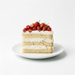 Torta con crema chantilly e fragoline