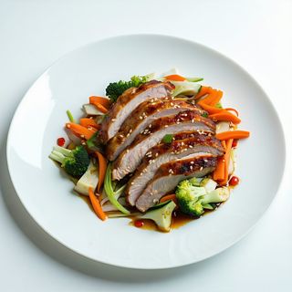 Raţă crocantă cu legume