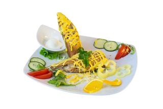 Pohovana palačinka sa dimljenom ćuretinom