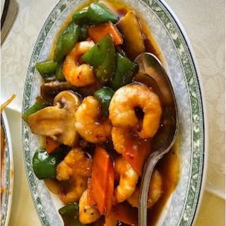 Gambas Con Bambú Y Setas