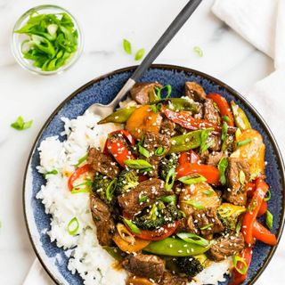 Beef and broccoli with rice 