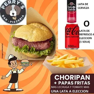 CHORIPAN ARGENTINO COMPLETO+LATA REFRESCO O CERVEZA