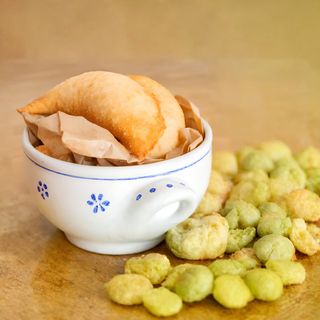 Panzerotto mortadella e pistacchio