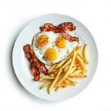 Huevos Fritos Con Bacon Con Lomo Y Patatas