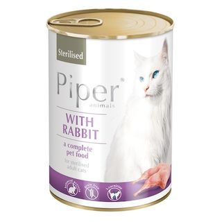 Hrana umeda Piper Cat Sterilised, Iepure, 400 g