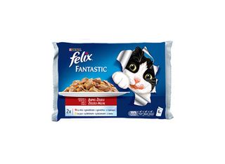 FELIX Fantastic грил в желе говеждо и пиле (4x100г)