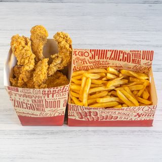 Menú 12 Tiras de Pechuga Crujientes