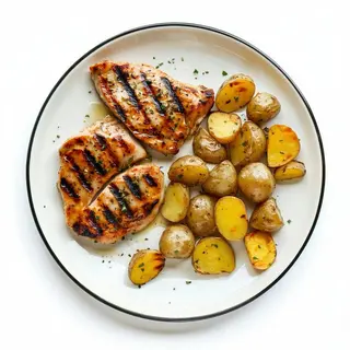 Pollo alla piastra con patate