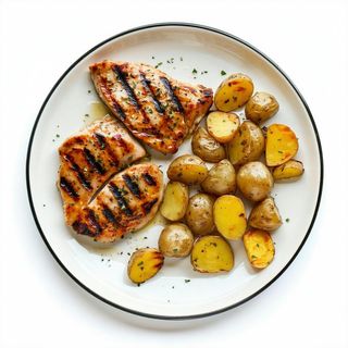 Pollo alla piastra con patate