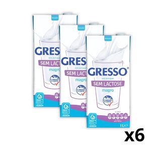 6x Leite Magro S/Lact. - Gresso 1L