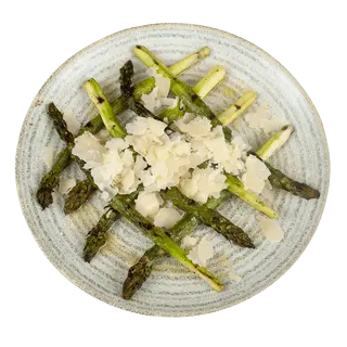 Espárragos a la brasa con parmesano 